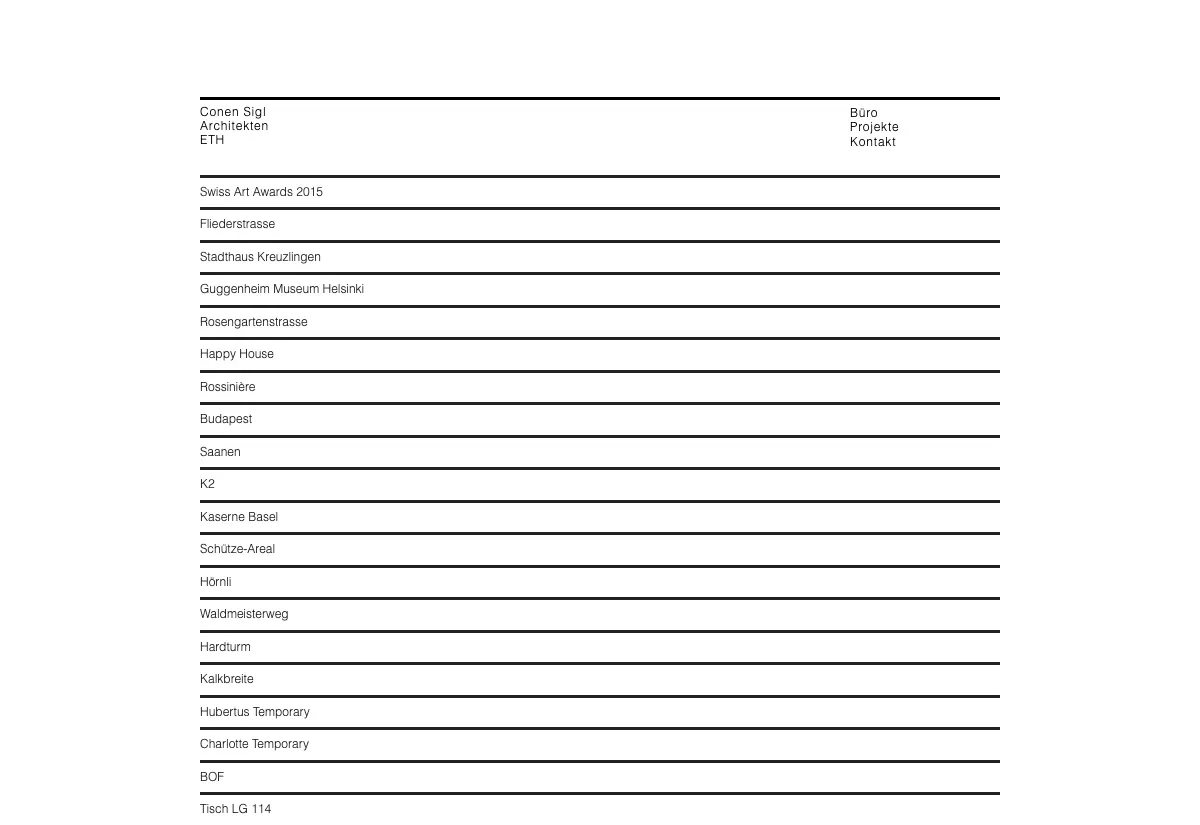 Website von Conen Sigl Architekten