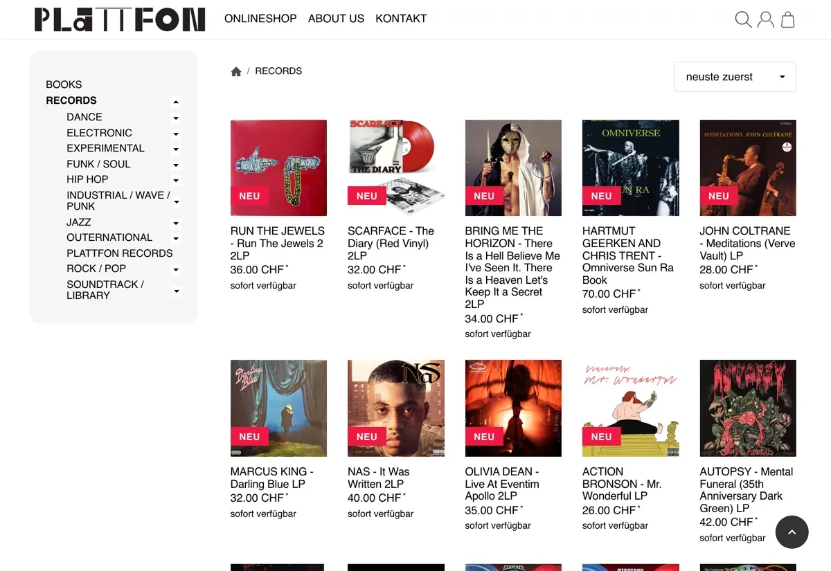 Website von Plattfon Records